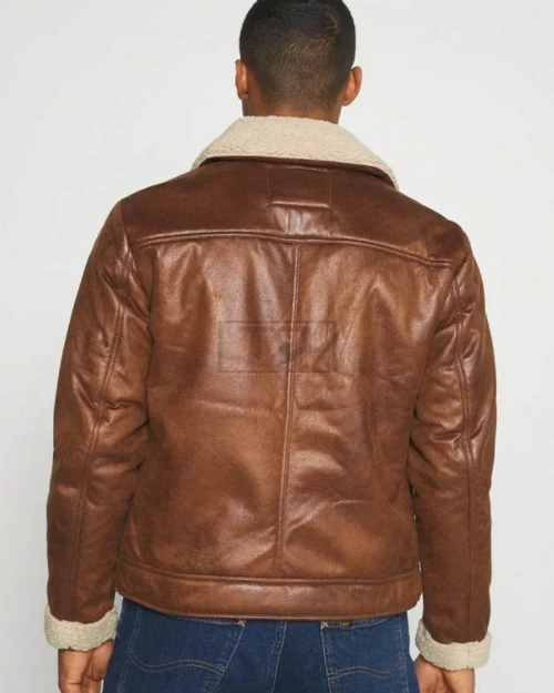Stylish Glossy Brown Faux Leather Jacket - image 2