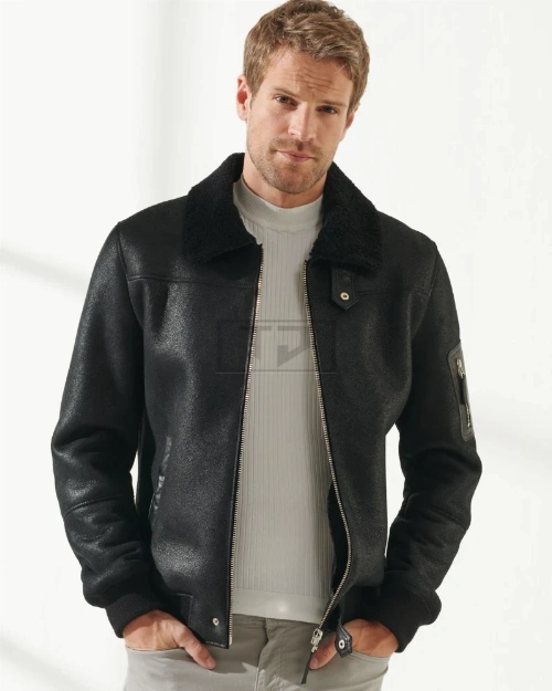 Men's Black B3 Bomber Jacket - image 2