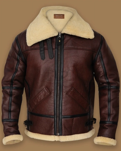 Men Shearling B3 Bomber Jacket - image 1