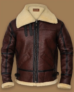 Men Shearling B3 Bomber Jacket - image 1