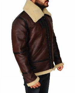 Men Shearling B3 Bomber Jacket - image 4