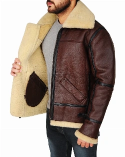 Men Shearling B3 Bomber Jacket - image 5
