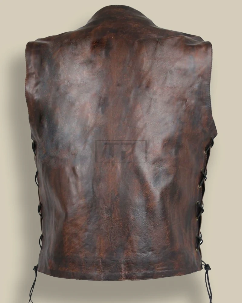Men Distressted Brown Vest - image 2