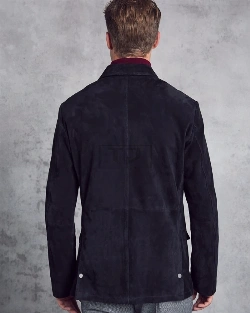 Men Black Suede Leather Jacket - image 2