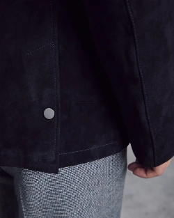 Men Black Suede Leather Jacket - image 5