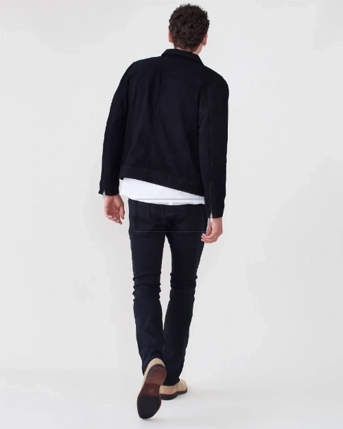 Men Black Suede Jacket - image 2