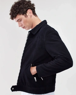 Men Black Suede Jacket - image 3