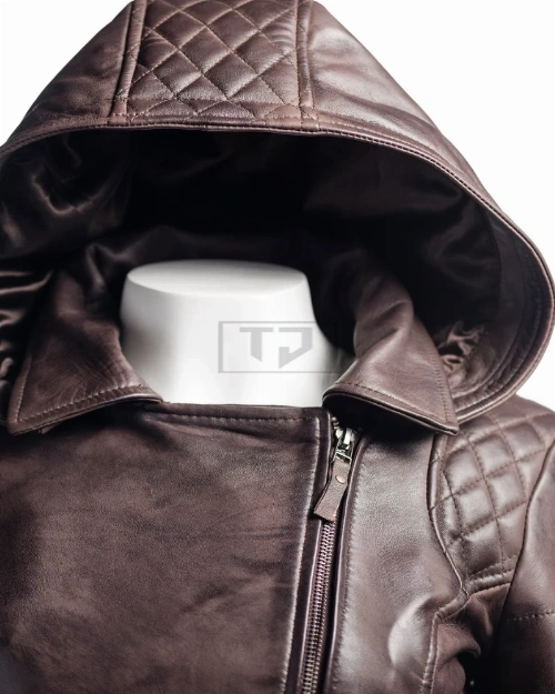 Dark Brown Biker Jacket - image 4