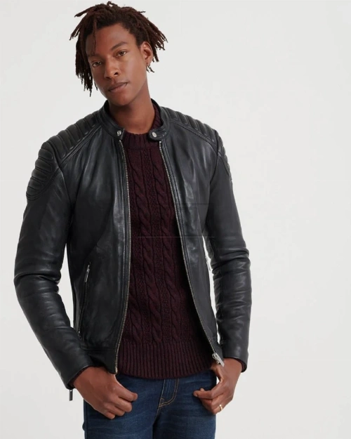 City Racer Leather Jacket For Men - image 1