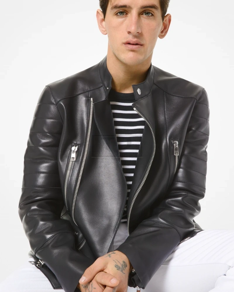 Men Motorcycle Leather Jacket - image 1