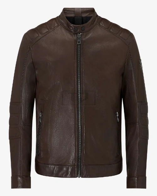 Men Vintage Brown Biker Jacket - image 4
