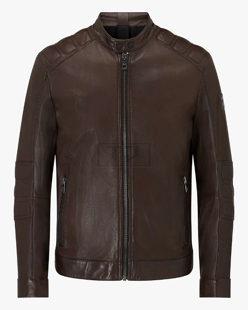 Men Vintage Brown Biker Jacket - image 4