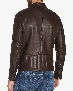 Men Vintage Brown Biker Jacket - image 2