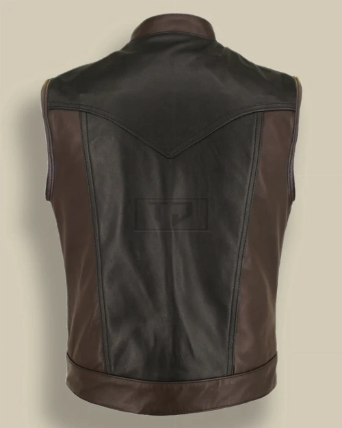 Men Two Tone Leather Vest - image 2