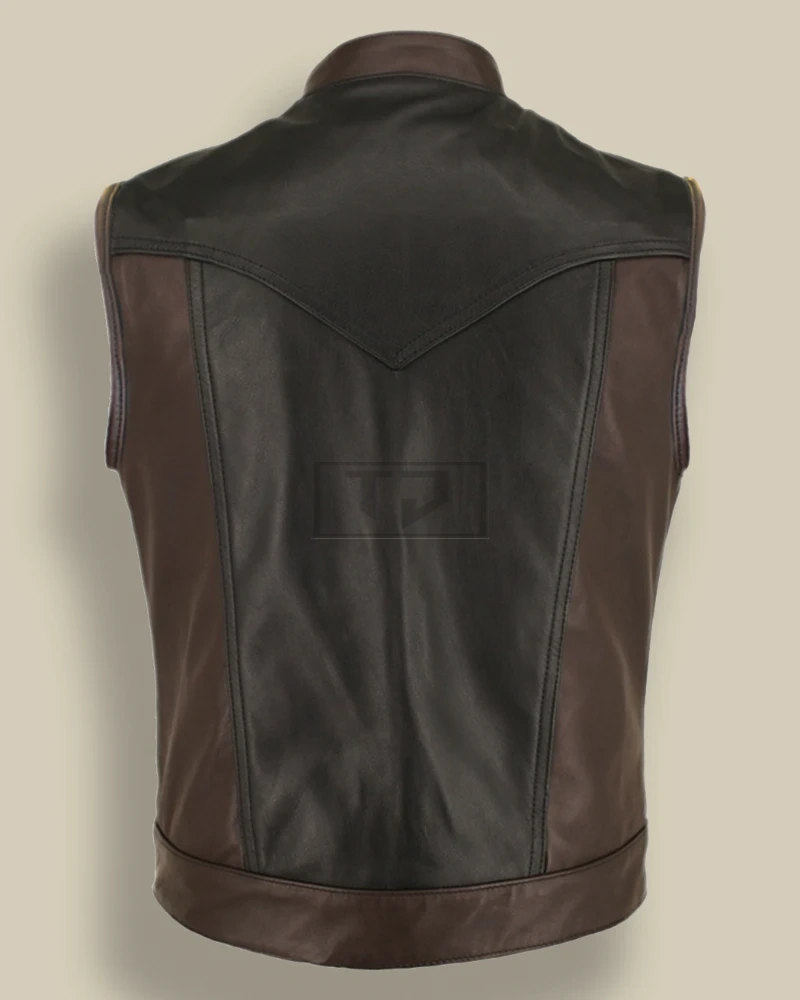 Men Two Tone Leather Vest - image 2