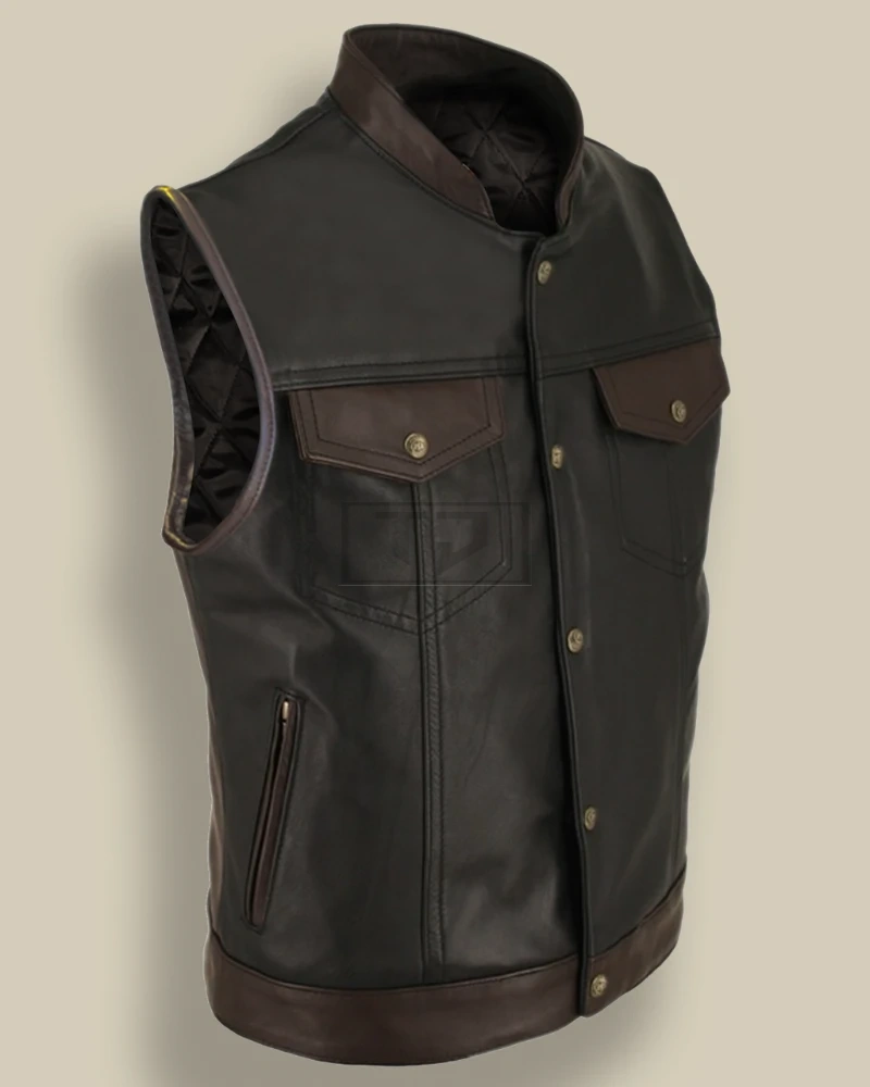 Men Two Tone Leather Vest - image 3