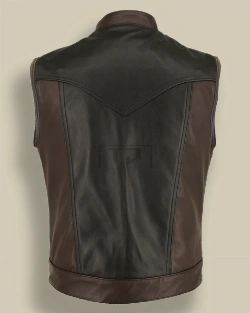 Men Two Tone Leather Vest - image 2