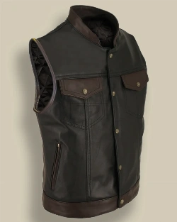 Men Two Tone Leather Vest - image 3