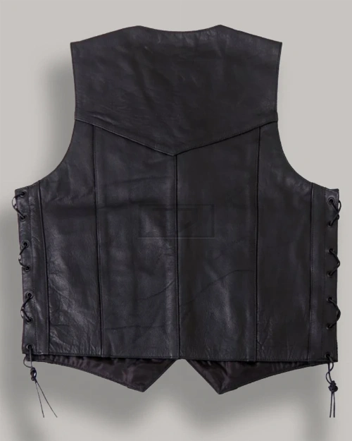 Men Cowhide Leather Vest - image 2