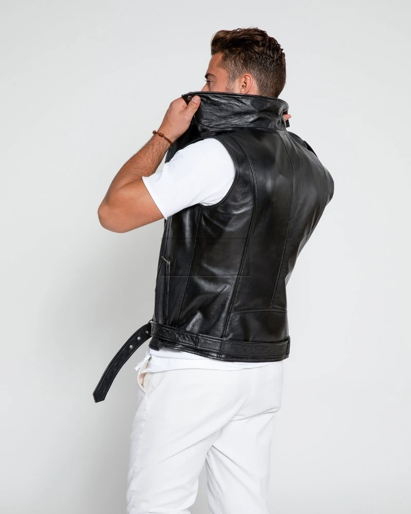 Men Biker Leather Vest - image 2
