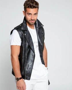 Men Biker Leather Vest - image 3
