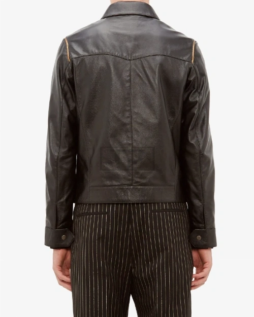 Men Traditional Black Leather Jacket - image 2