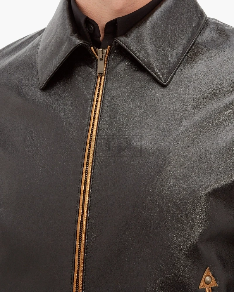Men Traditional Black Leather Jacket - image 4