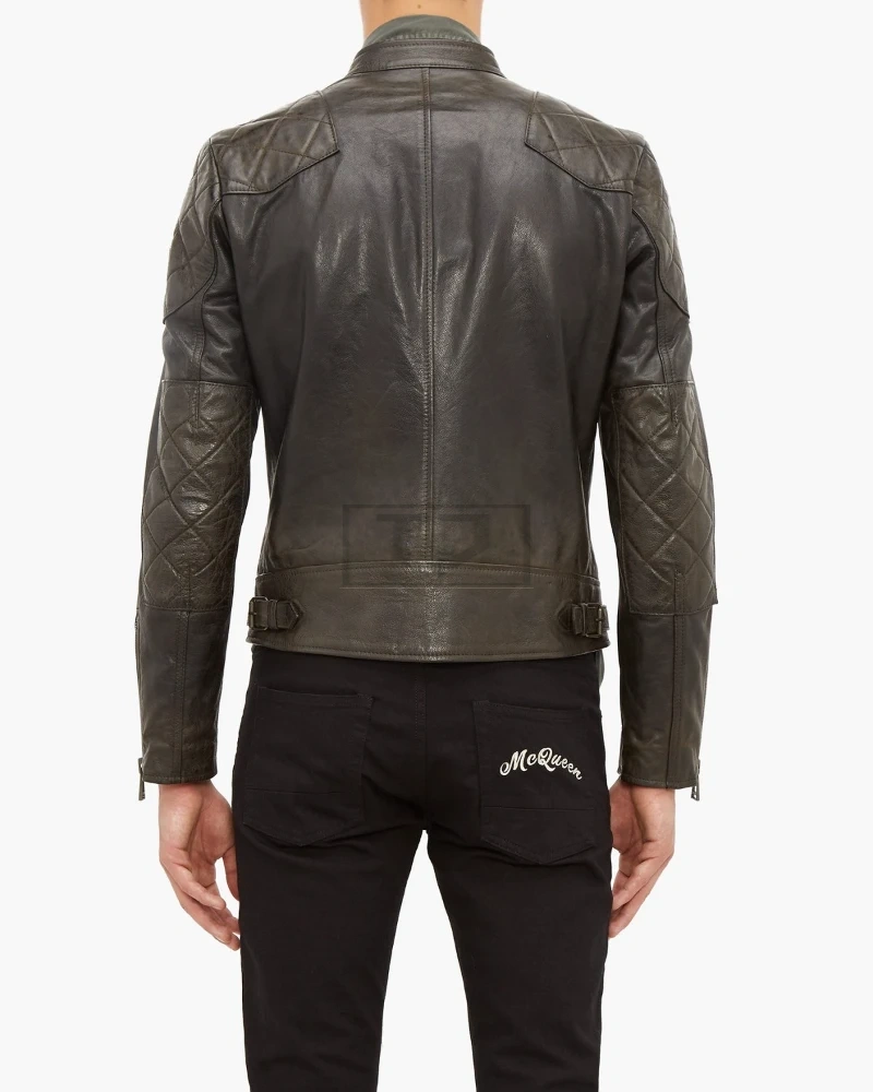 Men Stylish Brown Leather Jacket - image 2
