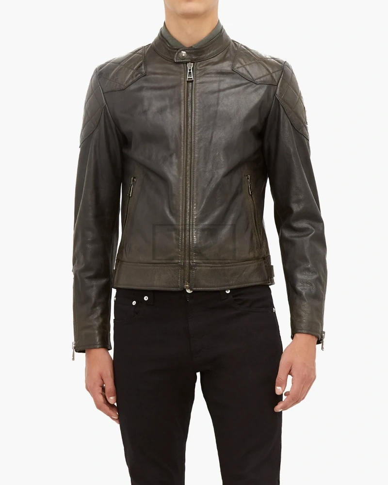 Men Stylish Brown Leather Jacket - image 3