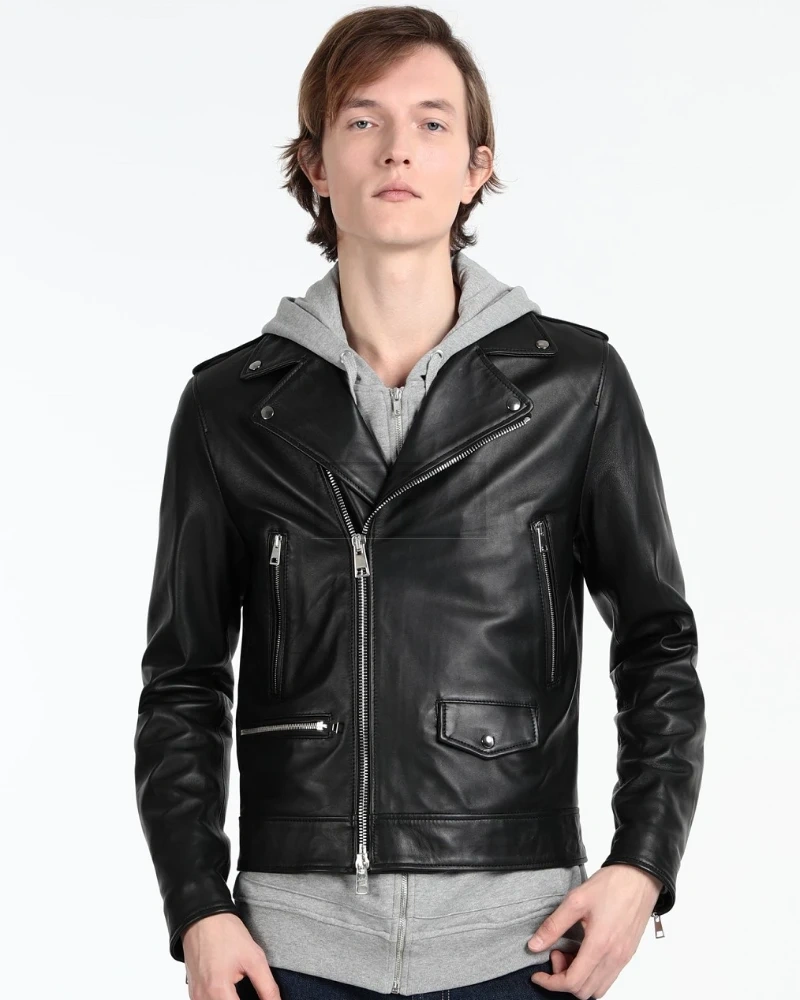Men Stylish Biker Leather Jacket - image 1