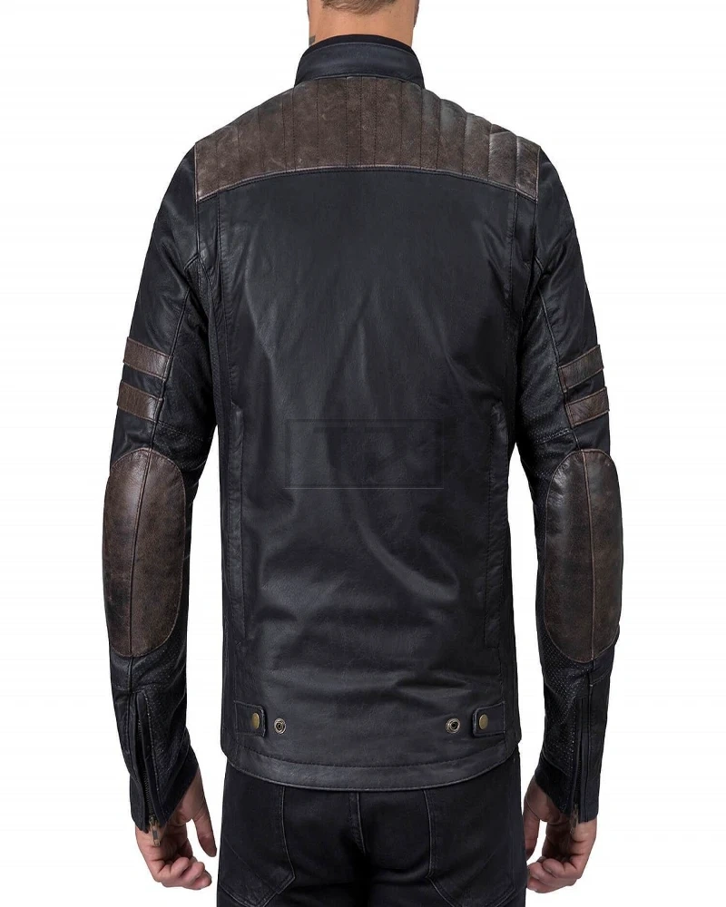 Men Black Riding Leather Jacket - image 2