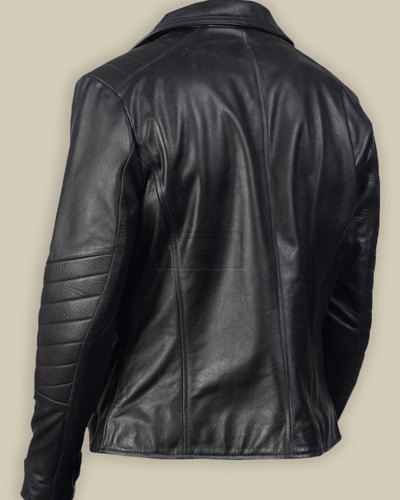Men Pitch Black Leather Jacket - image 2