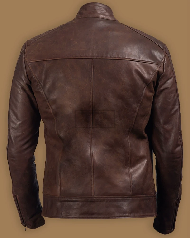 Men Polish Brown Leather Jacket - image 2
