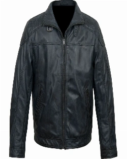 Men Royal Blue Leather Jacket - image 1