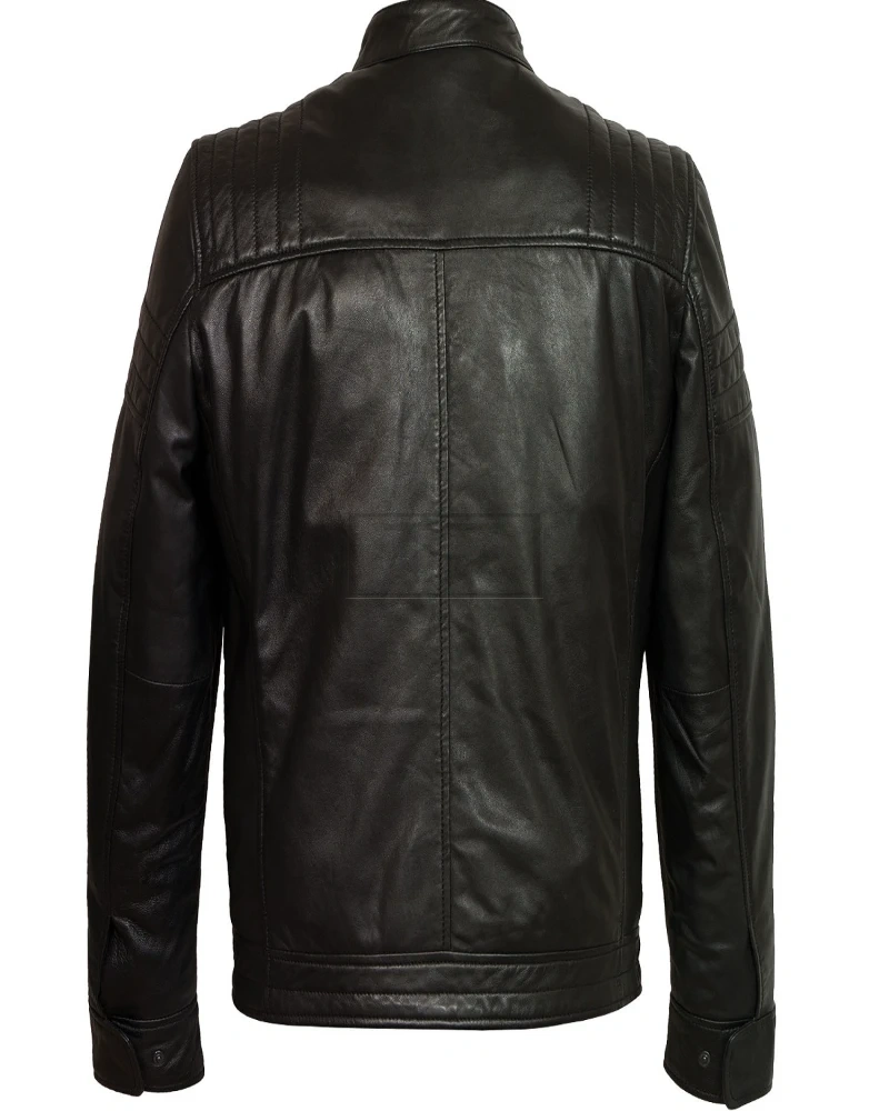 Men Black Pure Leather Jacket - image 2