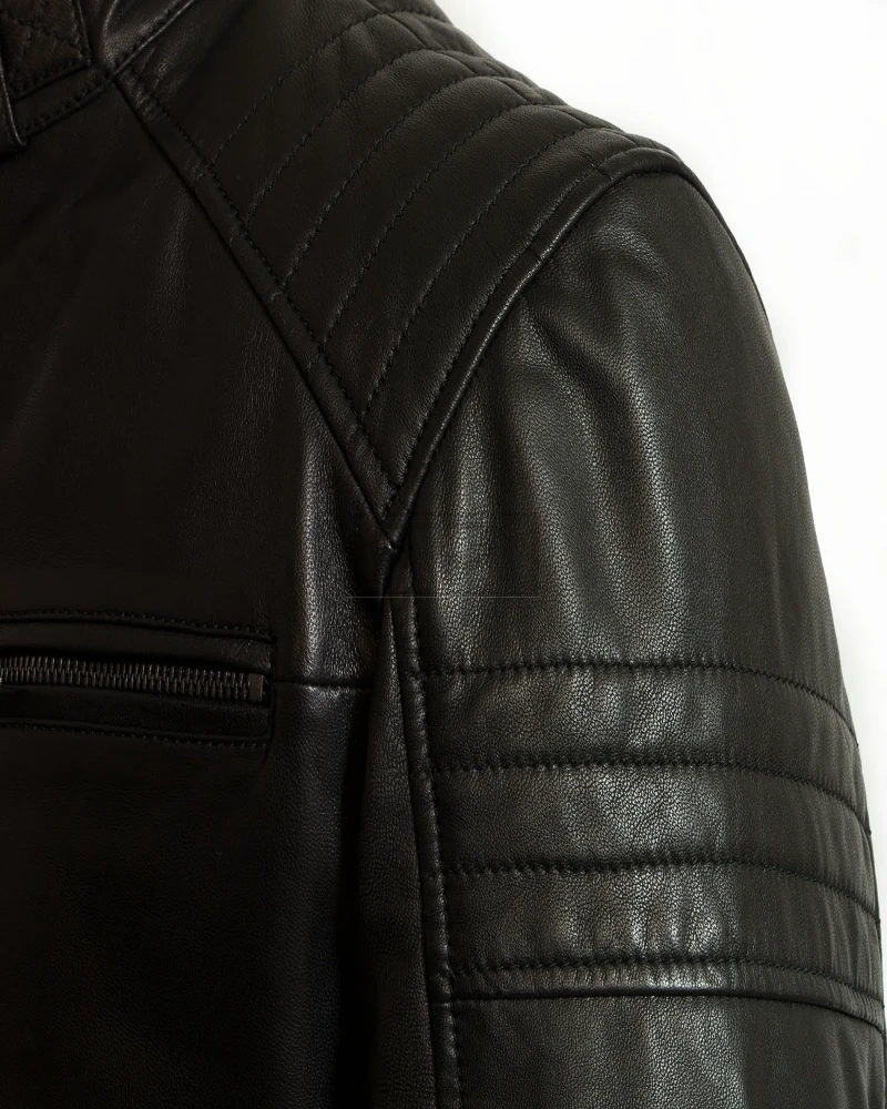 Men Black Pure Leather Jacket - image 4