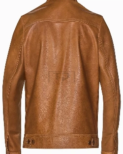 Men Light Brown Leather Jacket - image 2