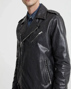 Men Charcoal Black Biker Jacket - image 4