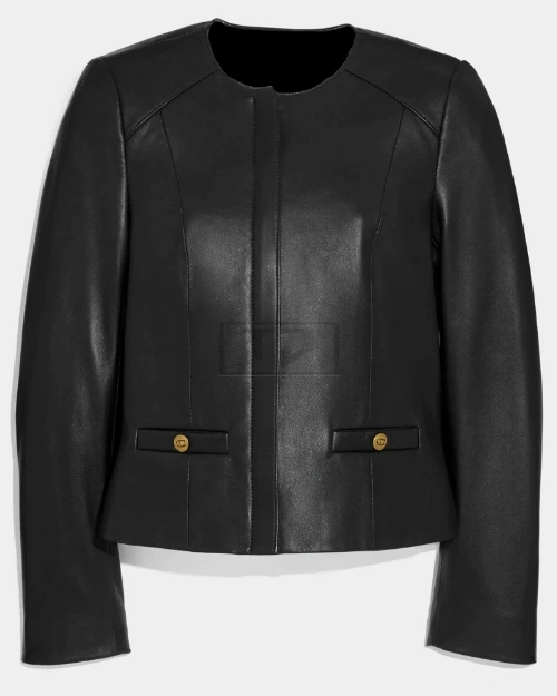 Women Party Wear Leather Jacket - image 3
