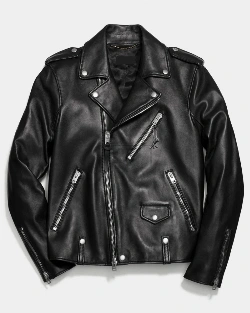 Men Black Motorcycle Jacket - image 3