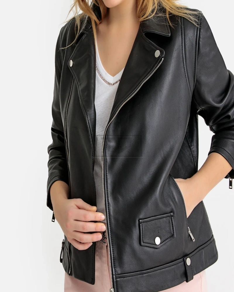 Black Leather Jacket For Women - image 3