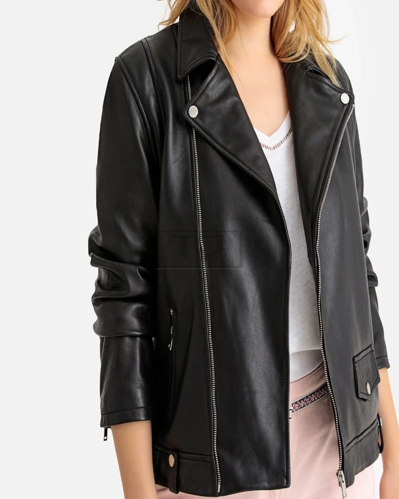 Black Leather Jacket For Women - image 4