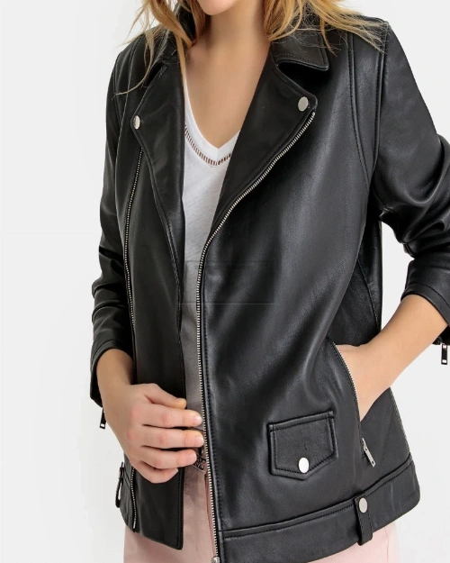 Black Leather Jacket For Women - image 3