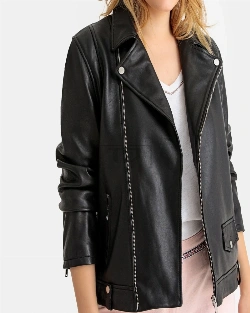 Black Leather Jacket For Women - image 4