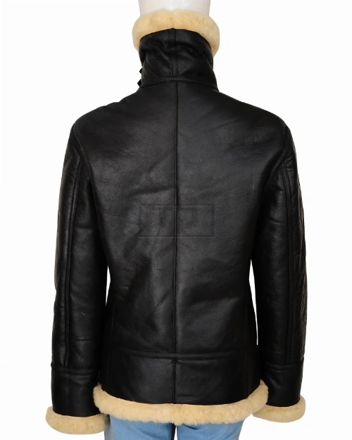 Women's Black Shearling B3 Jacket - image 3