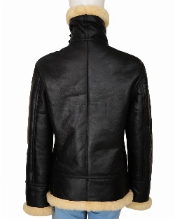 Women's Black Shearling B3 Jacket - image 3