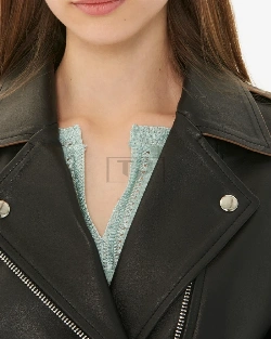 Women Classic Biker Jacket - image 3