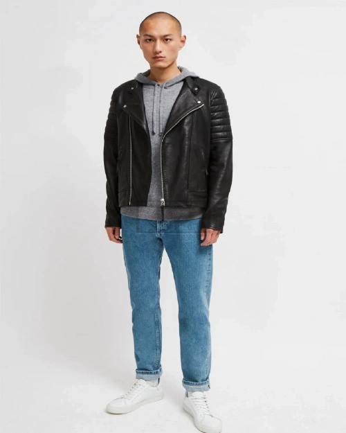 Men Classic Biker Leather Jacket - image 1