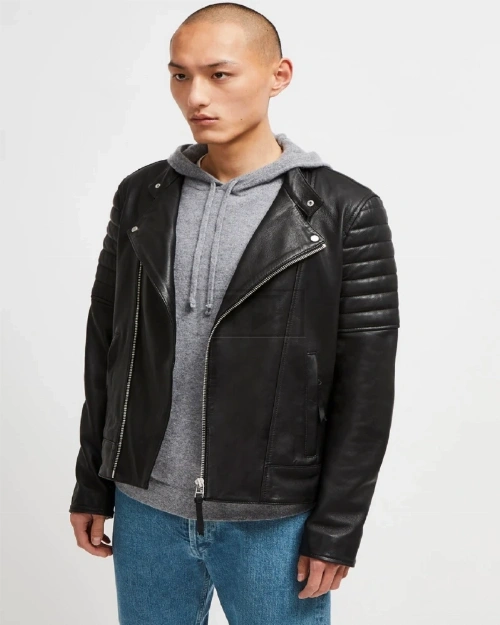 Men Classic Biker Leather Jacket - image 3