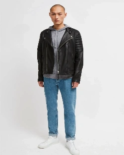 Men Classic Biker Leather Jacket - image 1